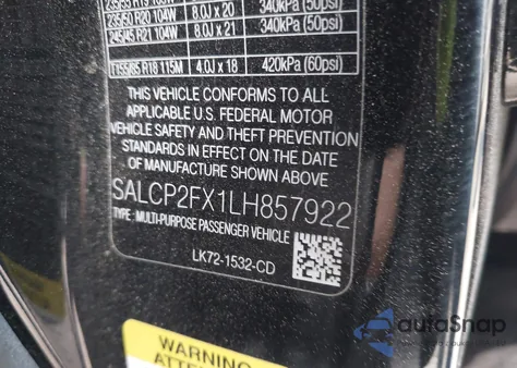 2020 Land Rover Discovery Sport Se from USA, damaged, VIN SALCP2FX1LH857922